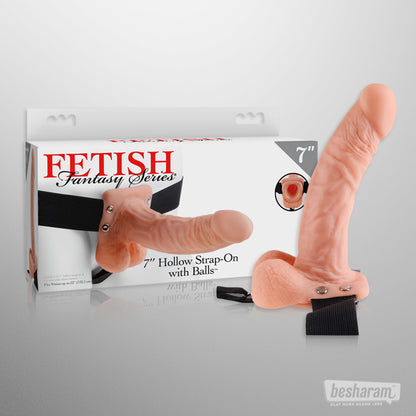 Fetish Fantasy 7&quot; Hollow Strap-On with Balls Unboxed