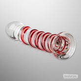 Gildo Glass Ribbed Red Dildo Base
