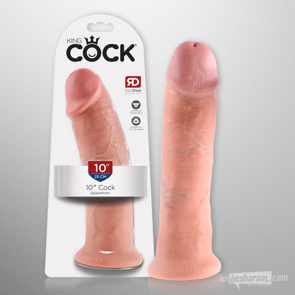 King Cock 10&quot; Realistic Dildo Beige Unboxed