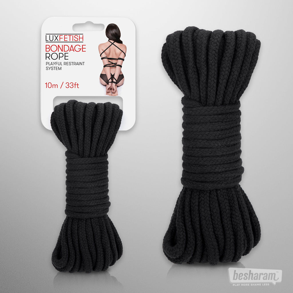 Lux Fetish Bondage Rope 10M Black Unboxed