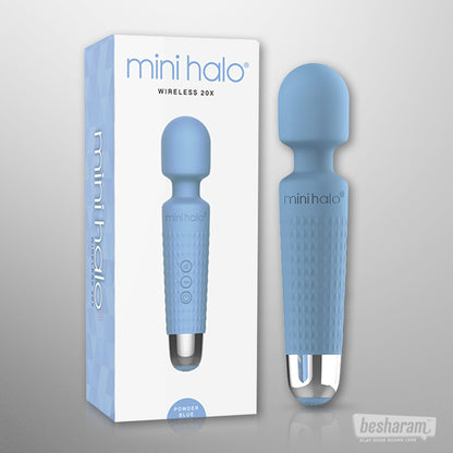 Mini Halo Wireless Wand Vibrator Powder Blue