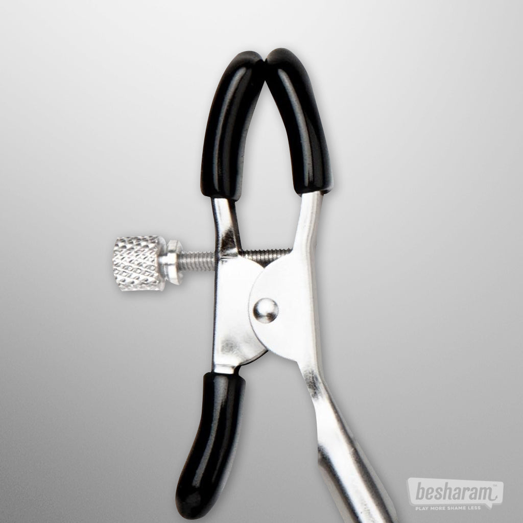 Lux Fetish Adjustable Nipple Clamps &amp; Clit Clamp Rubber